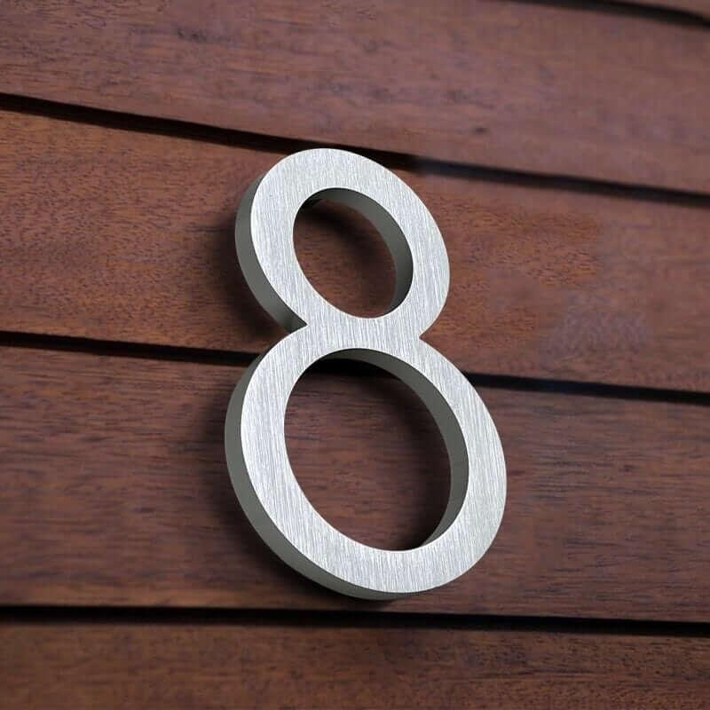 Colette Brushed Steel Floating House Number Sign