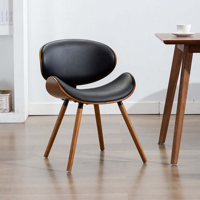 Wood And Leather Chair- Elegance & Comfort