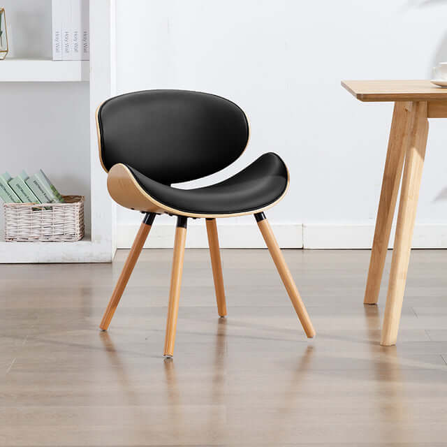 Wood And Leather Chair- Elegance & Comfort