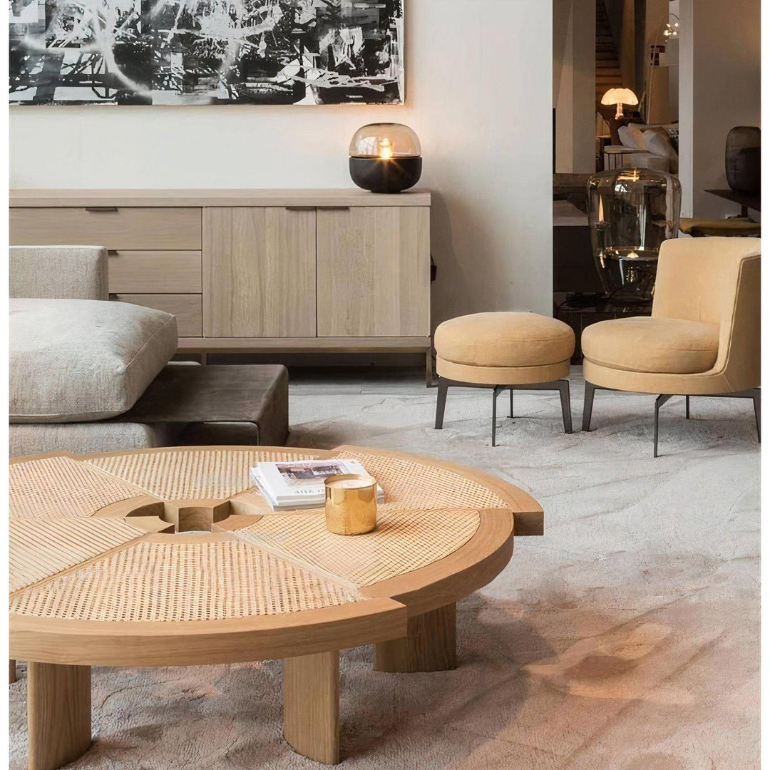 Solid Wood Coffee Table Round - Simplistic Yet Sleek