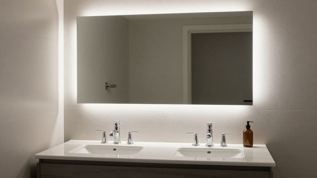 Bathroom mirror with elegant lighting