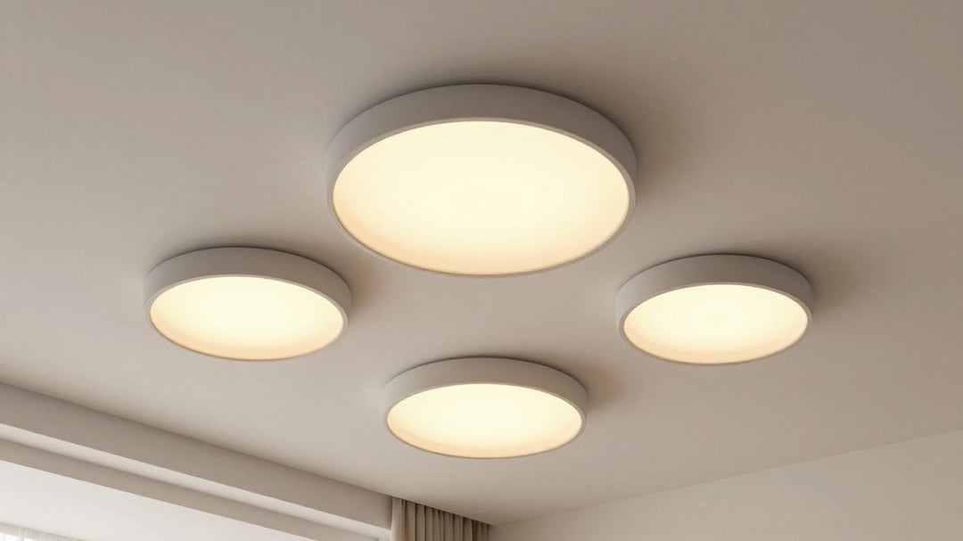 Dimmable LED ceiling lights in a modern home interior.
