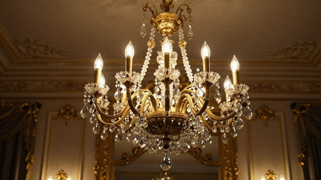 Ornate French antique crystal chandelier