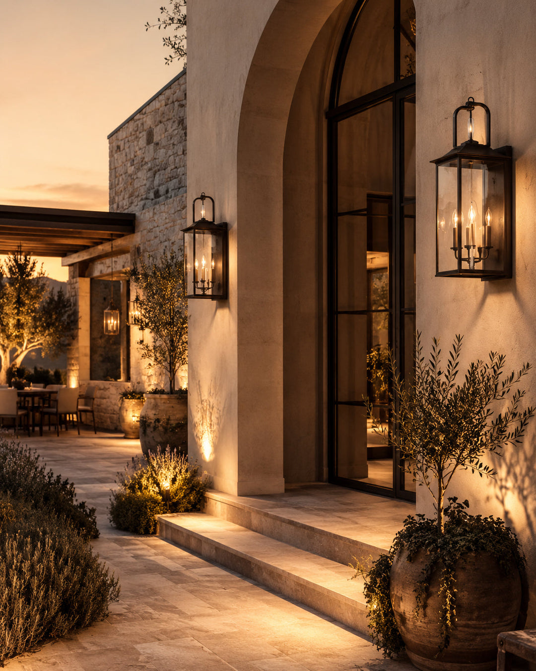 Outdoor lighting for gardens, patios, porches, exterior walls and stylish home entrances