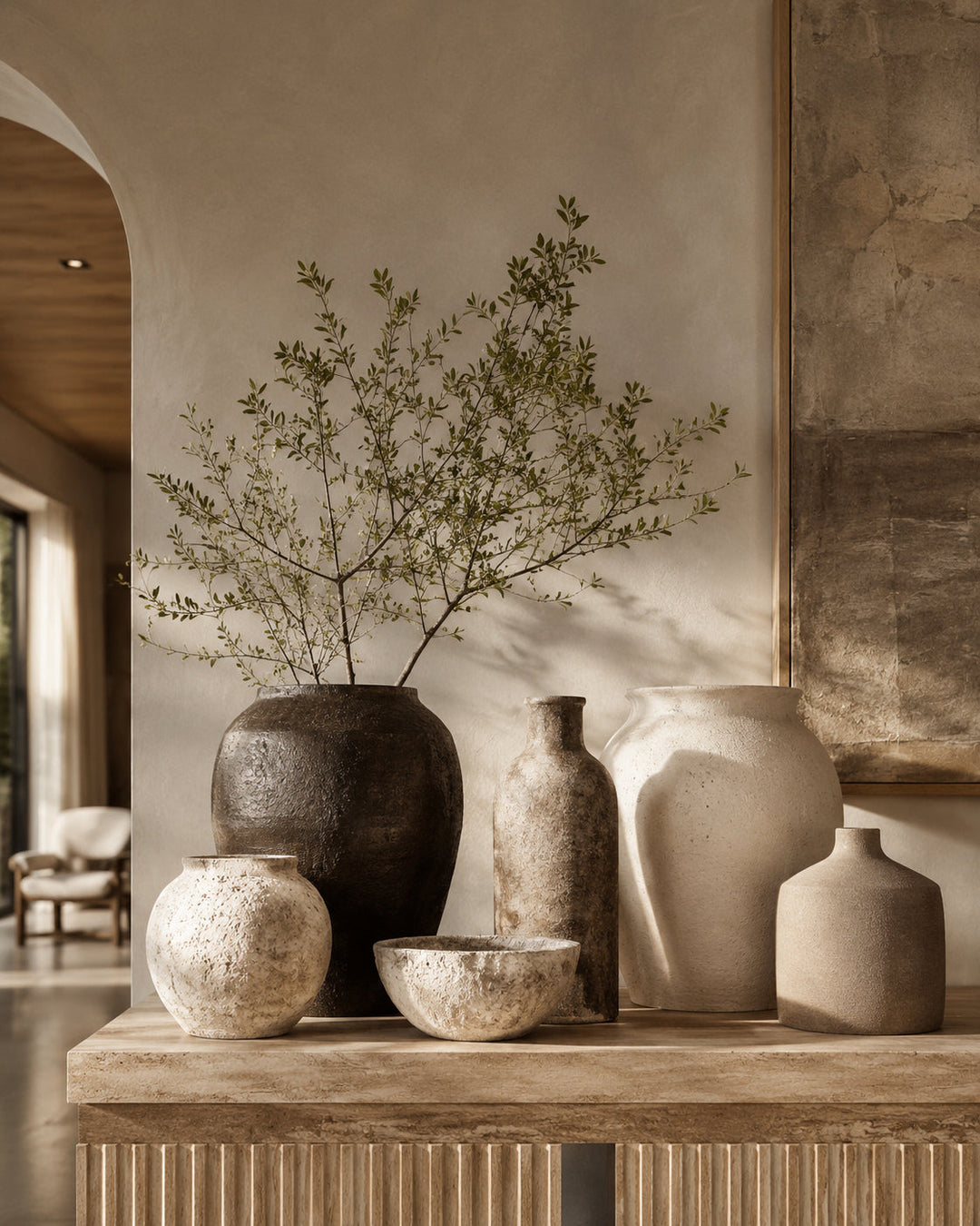 Modern decorative vase for living room, shelf, console table and luxury home decor