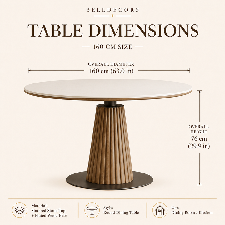 Round Dining Table | Sintered Stone Table — Japandi Dining Room