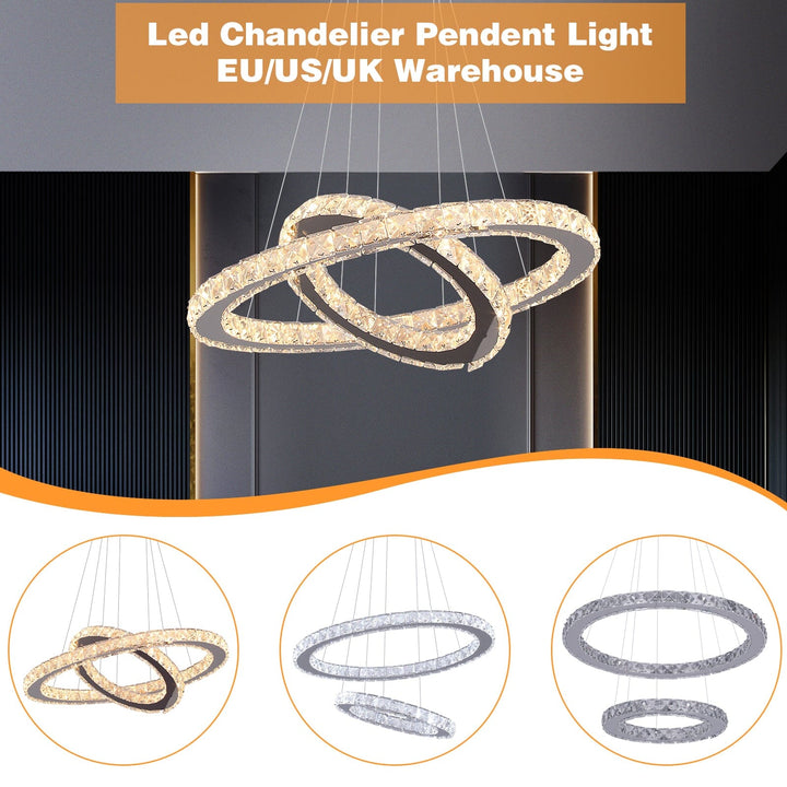 Lilardia K9 Crystal Ring Pendant Light