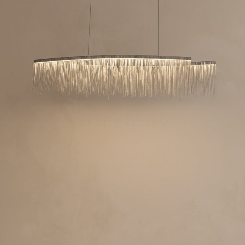Modern pendant light fixture on a neutral background