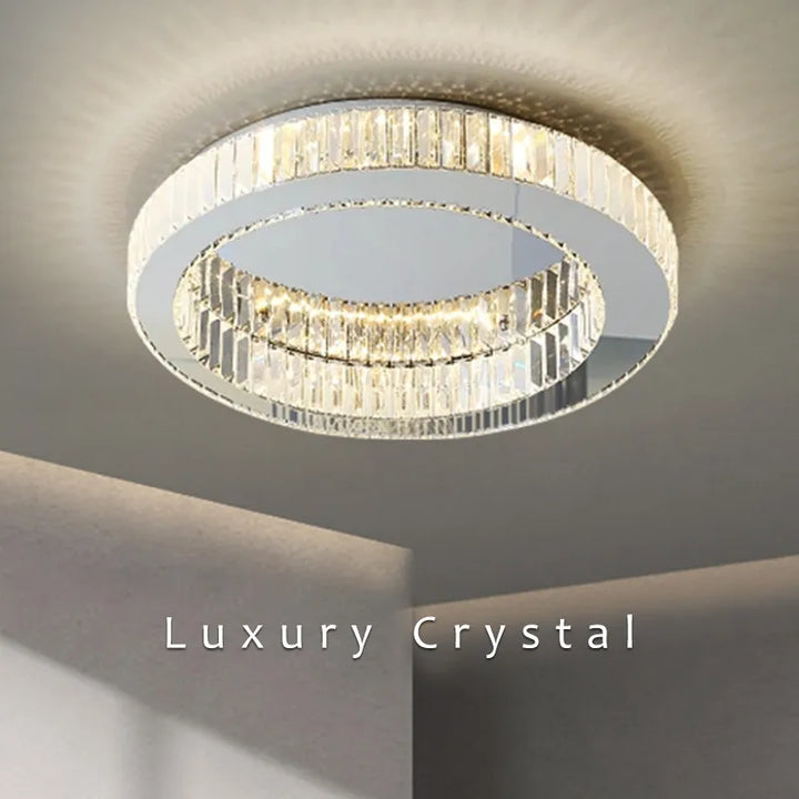 Chester Round Silver Crystal Chandelier