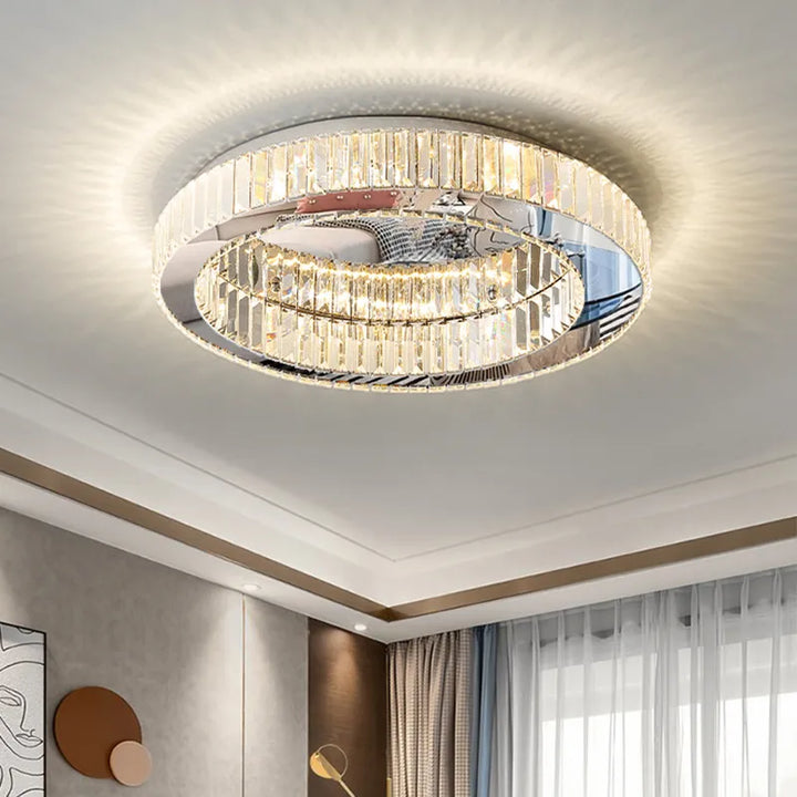 Chester Round Silver Crystal Chandelier