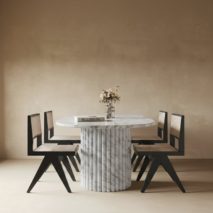Marble Dining Table | Oval Dining Table — Modern Dining Room