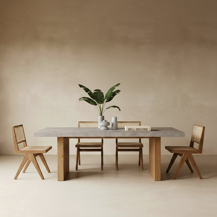 Concrete Dining Table | Rectangular Dining Table — Organic Modern Dining
