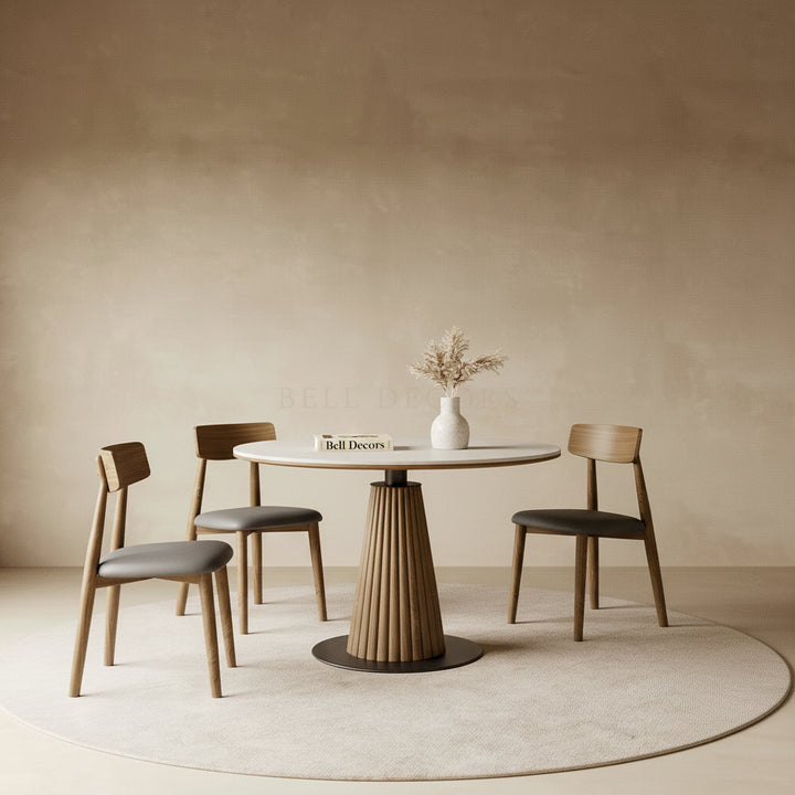Round Dining Table | Sintered Stone Table — Japandi Dining Room