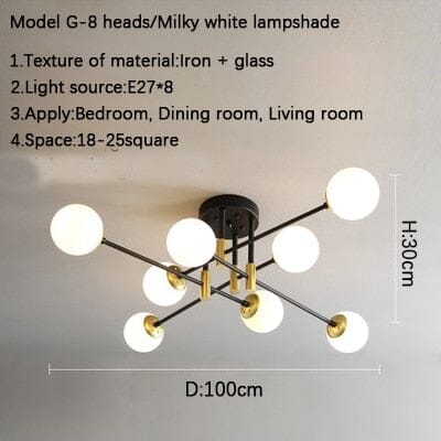 Eliana Sputnik Molecule Glass Chandelier