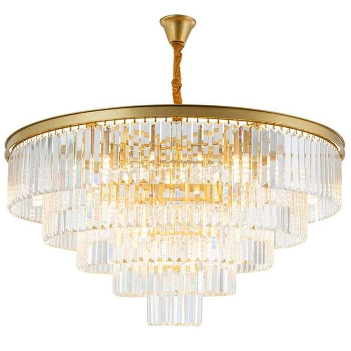 Badra Gemima Round Golden Crystal Chandelier