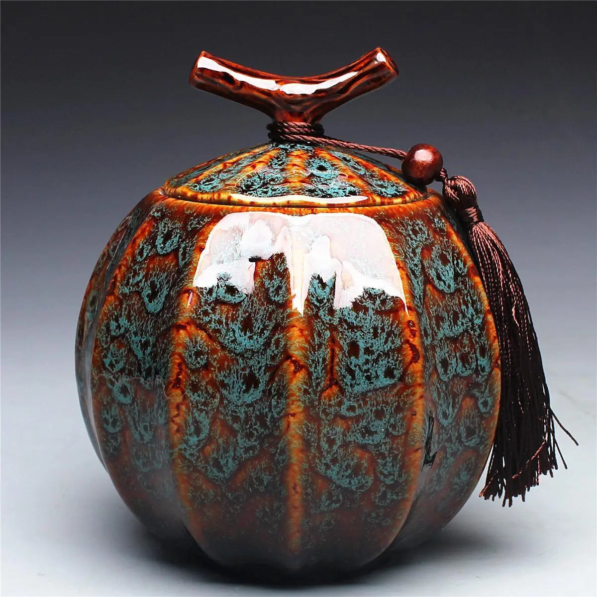 Aasiya Pumpkin Ceramic Tea Jar