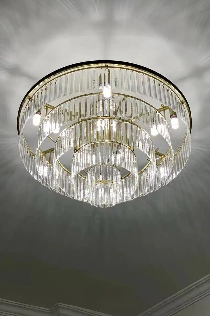 Badra Gemima Round Golden Crystal Chandelier