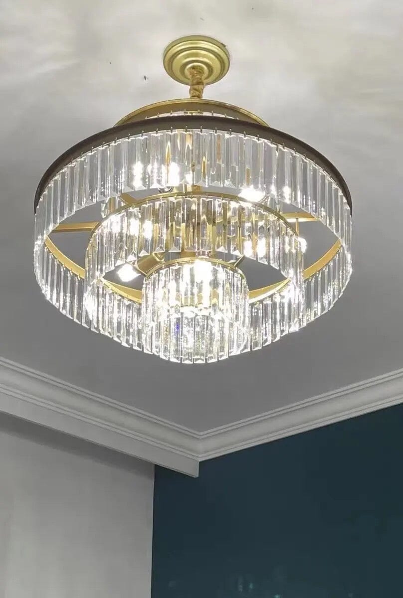 Badra Gemima Round Golden Crystal Chandelier