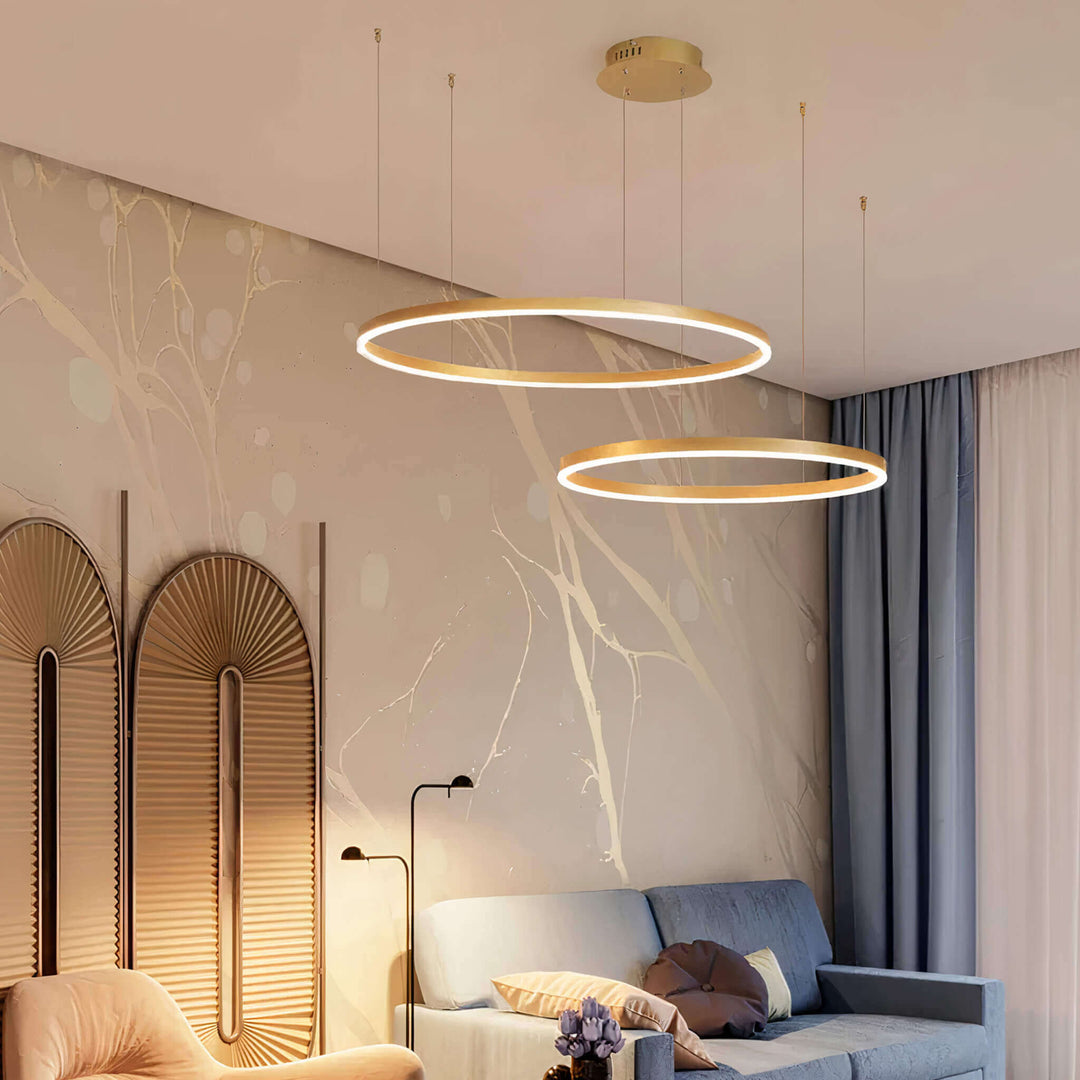 LED Ring Chandelier | Circular Pendant Ceiling Light — Modern Dining Room