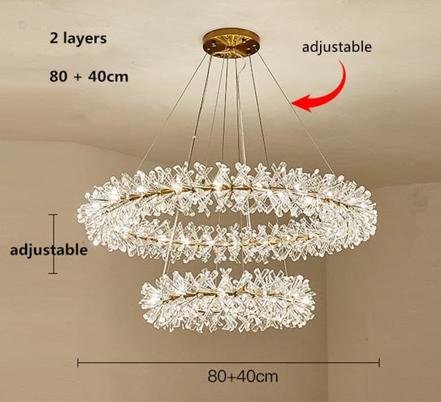 Colebe Modern Cooper Flower Crystal Chandelier