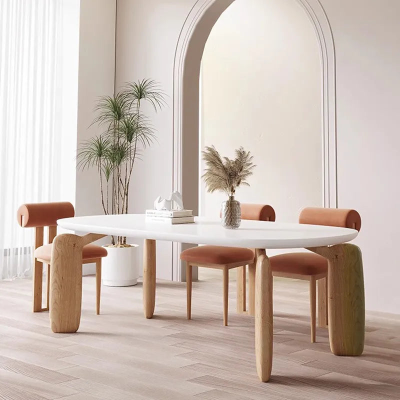 Wirrin Oval Modern Metal Wood Dining Table