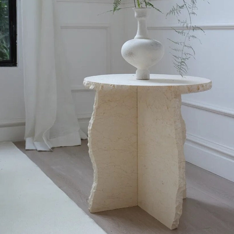 Trevina Wabi-Sabi Marble Side Table