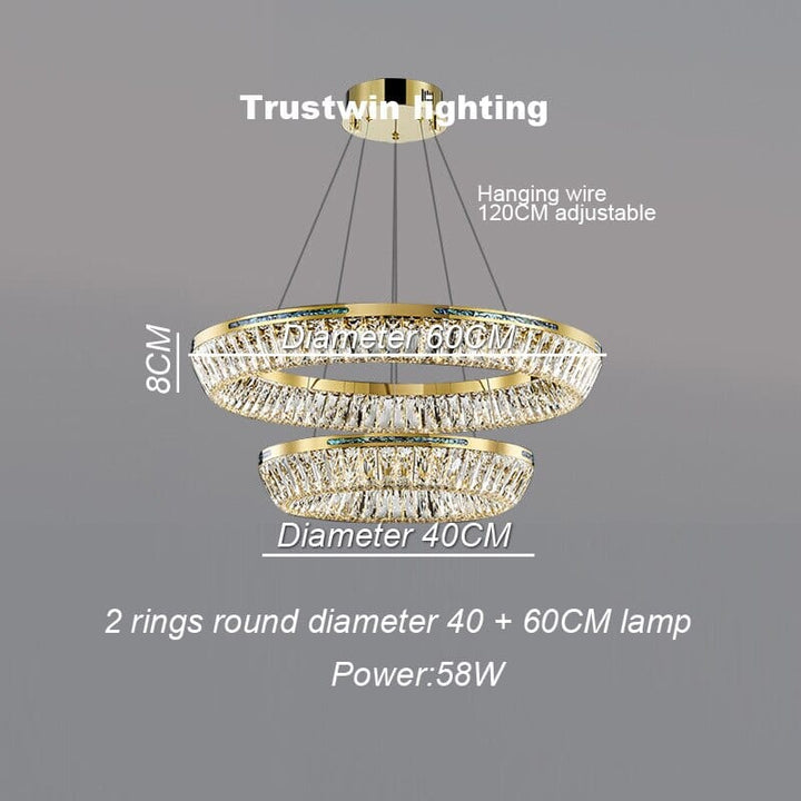 Daymion Stainless Steel K9 Crystal Chandelier