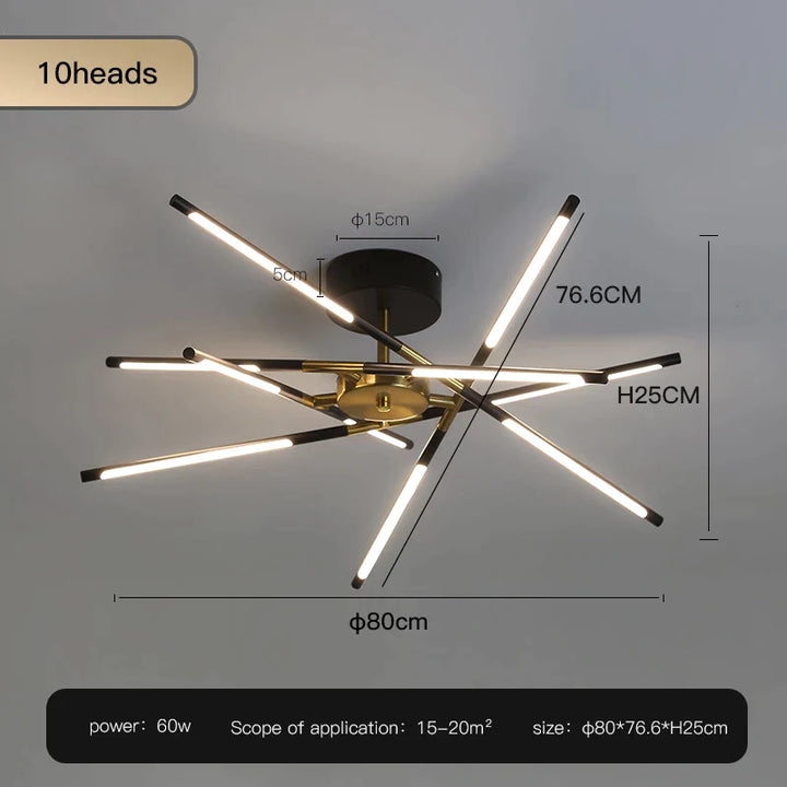 Milo Remote Control Gold LED Chandelier