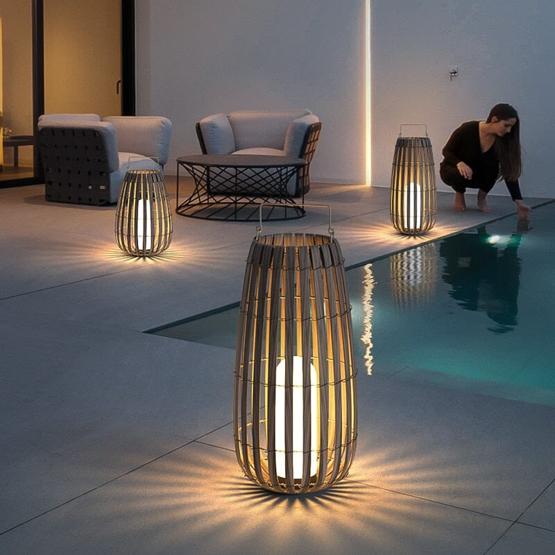  Maeve Rattan Portable Lantern LED Lights 