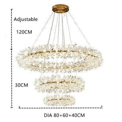 Colebe Modern Cooper Flower Crystal Chandelier