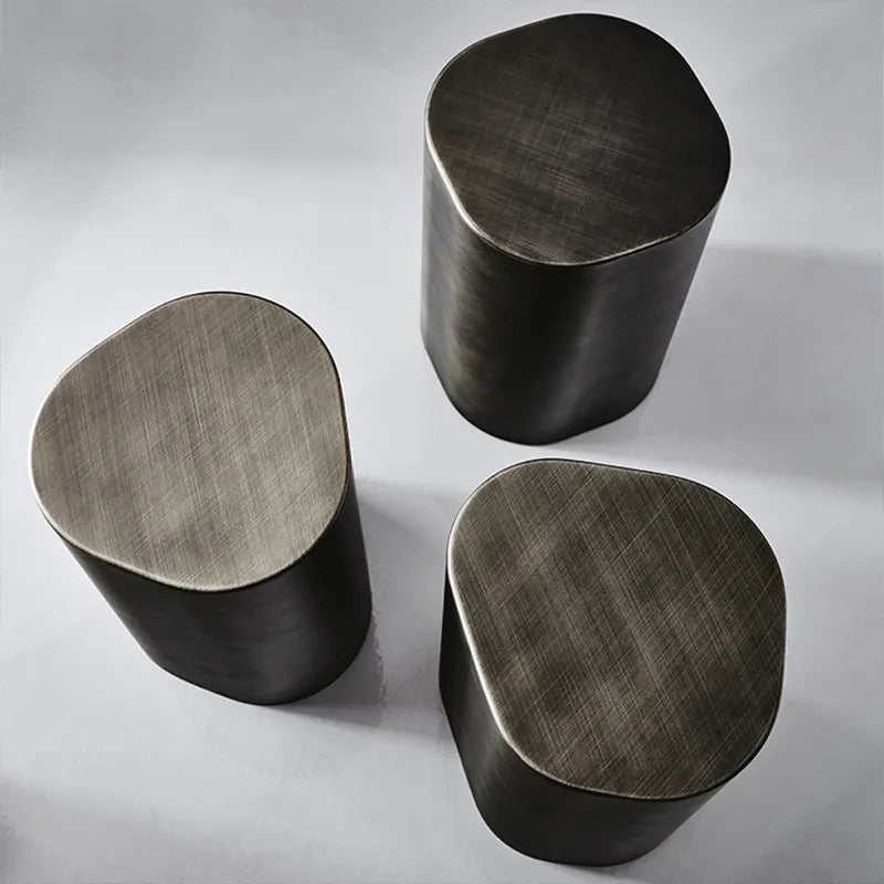 Rhiannon Modern Minimalis Wood and Metal Side Table