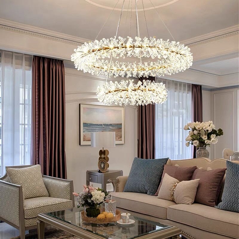 Colebe Modern Cooper Flower Crystal Chandelier