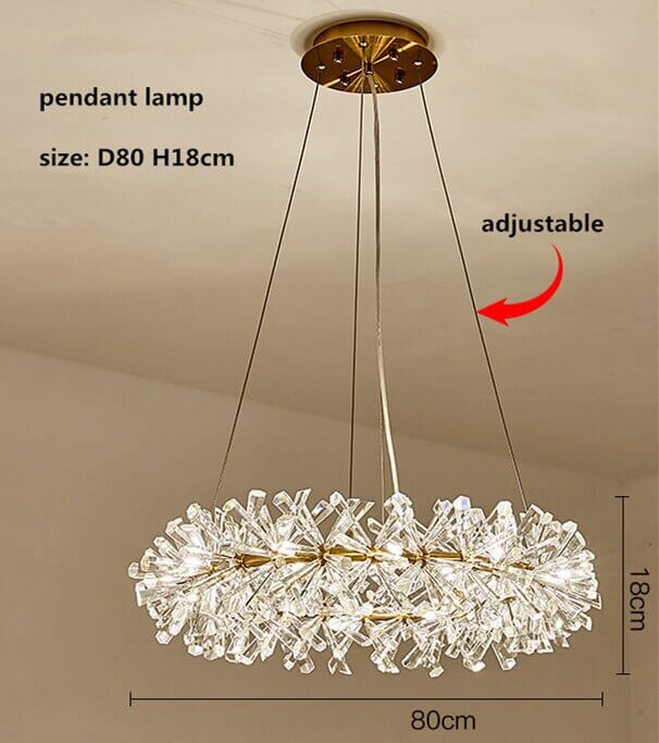 Colebe Modern Cooper Flower Crystal Chandelier