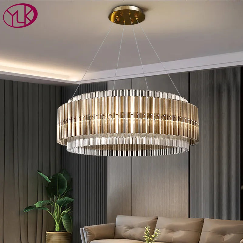 Alyne Modern Round Hanging Crystal Chandelier