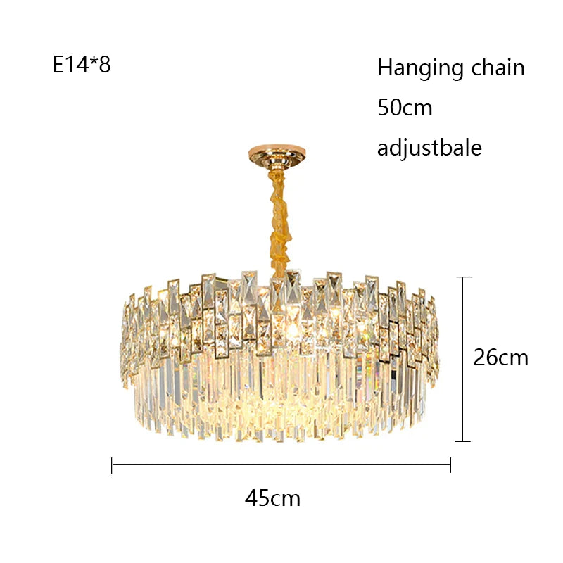 Kiara Gold Black Crystal Chandelier