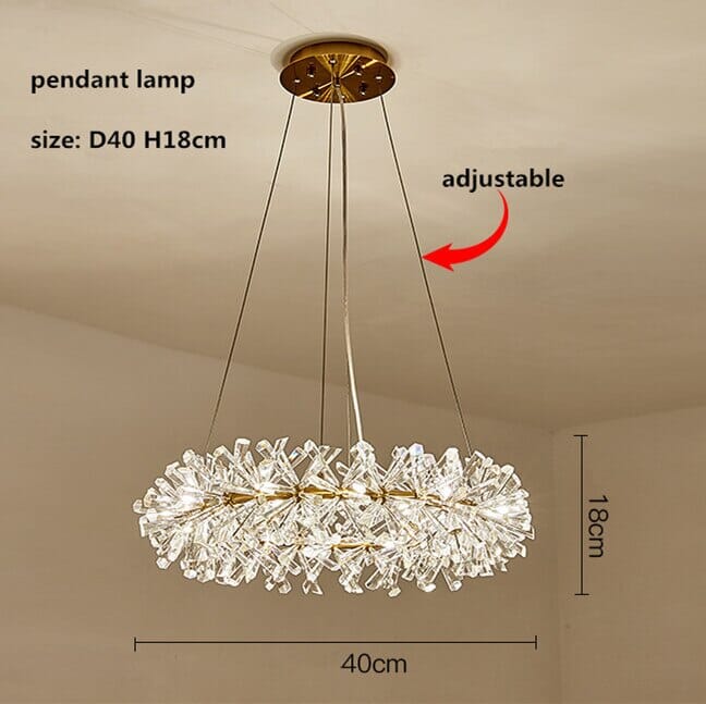 Colebe Modern Cooper Flower Crystal Chandelier