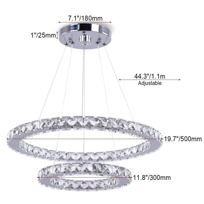 Leumeah Royal 2 Ring Crystal Chandelier