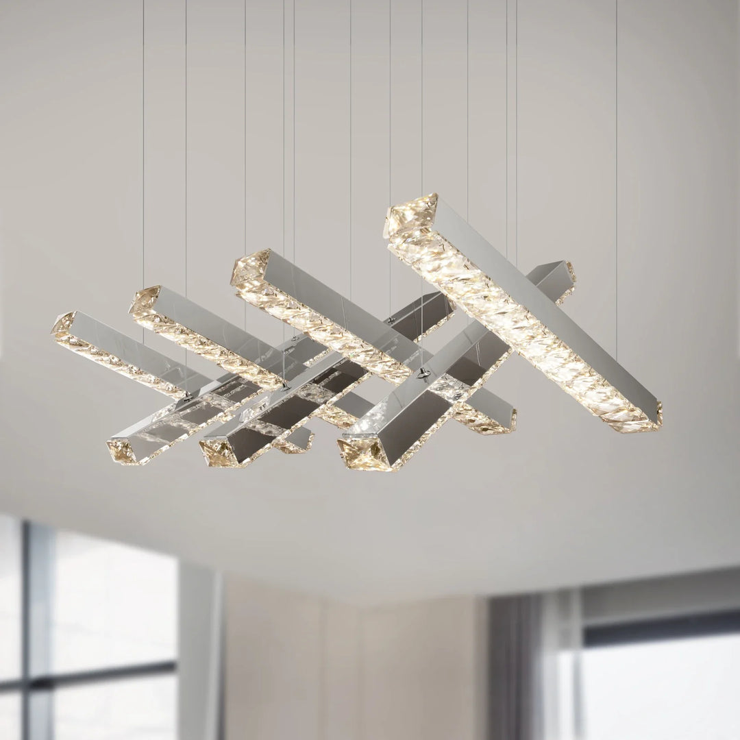 Iluka Luxury Crystal LED Silvery Chrome Chandelier