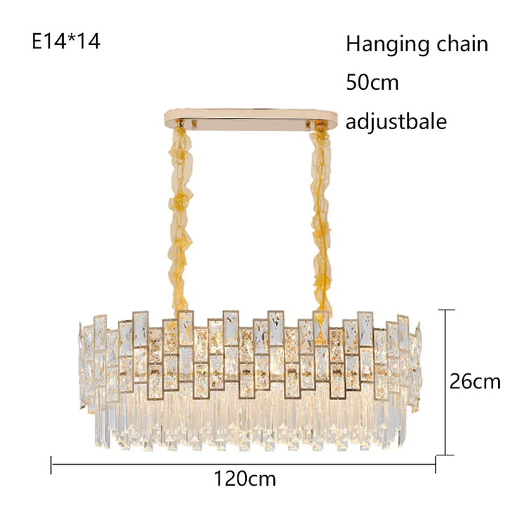 Kiara Gold Black Crystal Chandelier