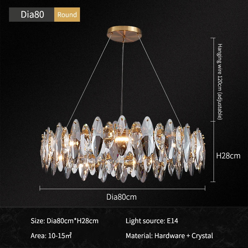 Allora Creative Art Long Restaurant Crystal Chandelier