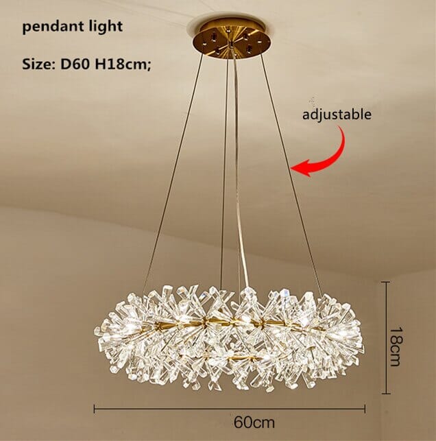 Colebe Modern Cooper Flower Crystal Chandelier