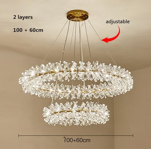 Colebe Modern Cooper Flower Crystal Chandelier