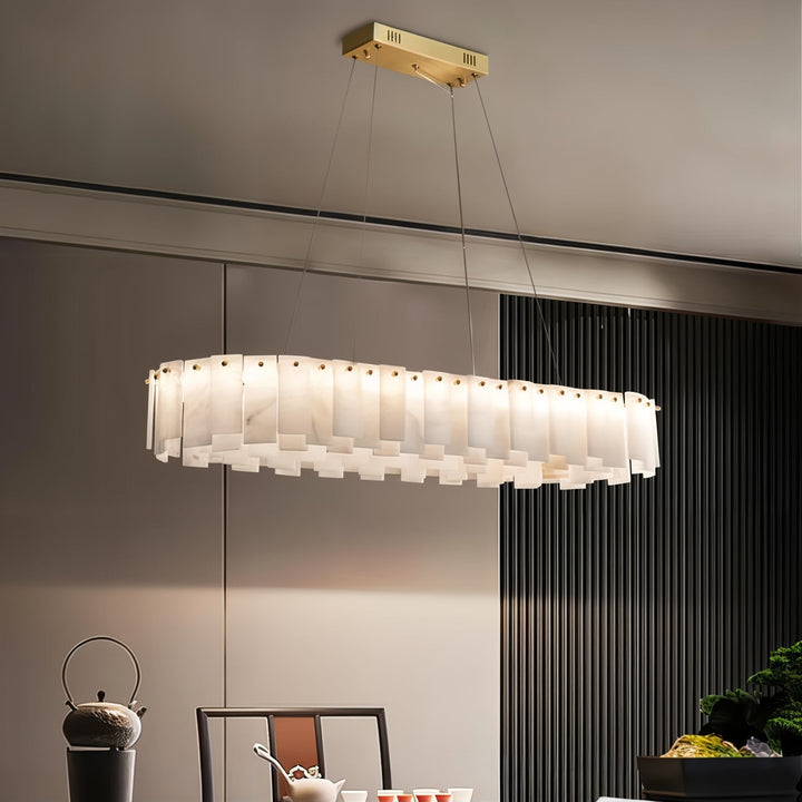 Linear Chandelier - LED Chandelier featuring an elegant design, enhancing modern interiors with bright LED illumination.