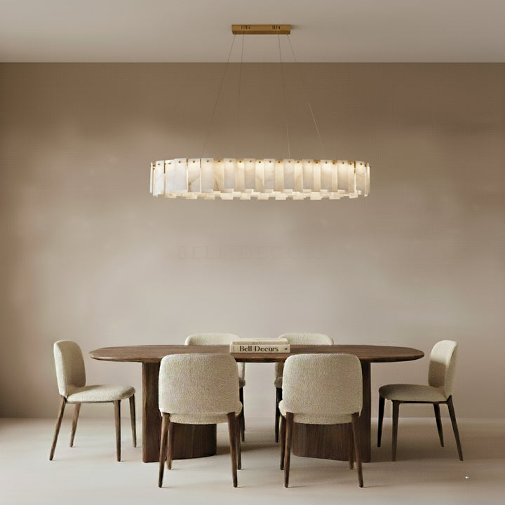 Alabaster Chandelier | Dining Pendant Light — Japandi Dining Room