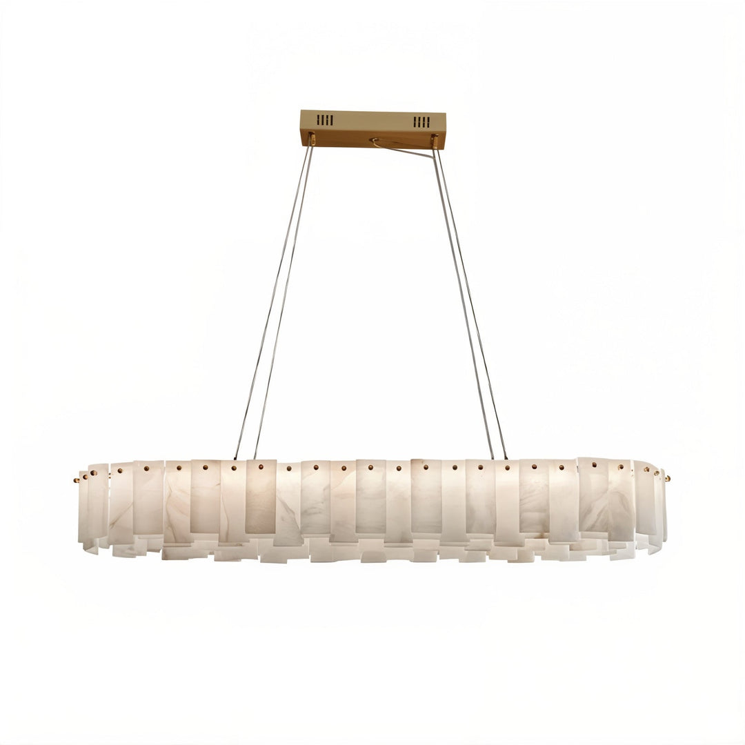 Linear Chandelier - LED Chandelier featuring a contemporary elongated design with energy-efficient LED illumination.