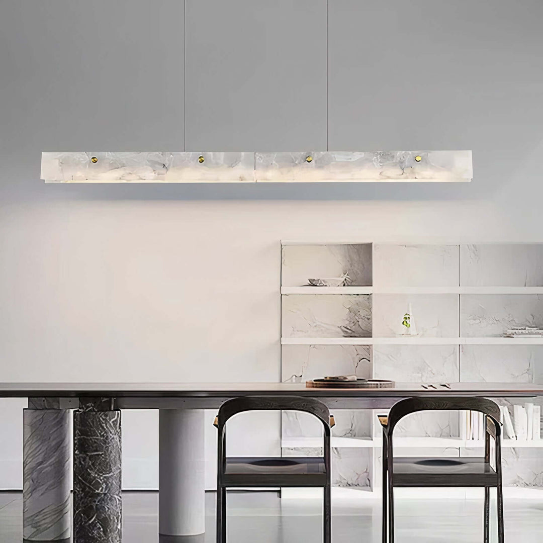 White Pendant Light - Modern LED Ceiling Light in a stylish interior setting with a sleek marble alabaster finish.