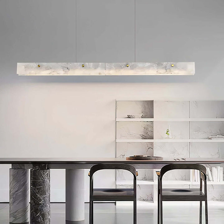 White Pendant Light - Modern LED Ceiling Light in a stylish interior setting with a sleek marble alabaster finish.