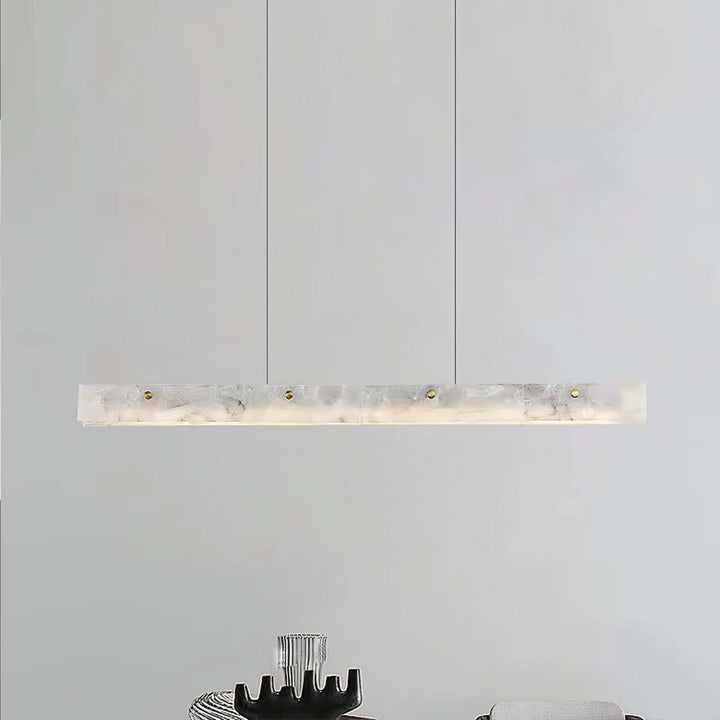White Pendant Light - Modern LED Ceiling Light hanging above a stylish table in a contemporary living space.