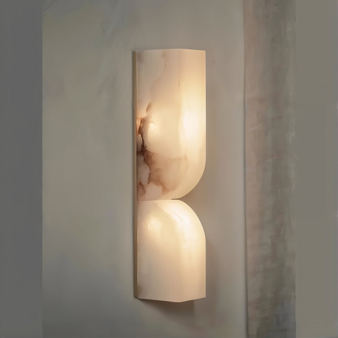 LED Lighting Wall Art - Modern & Luxury featuring the Luca Alabaster Wall Sconce with soft ambient glow.