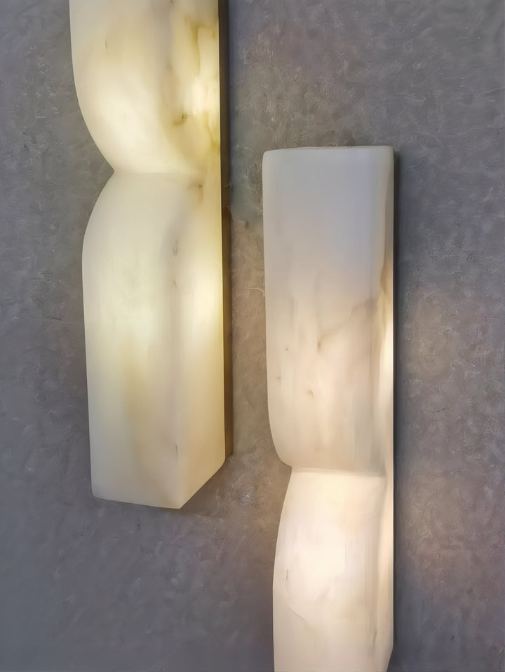LED Lighting Wall Art - Modern & Luxury with elegant alabaster shades casting a warm ambient glow.